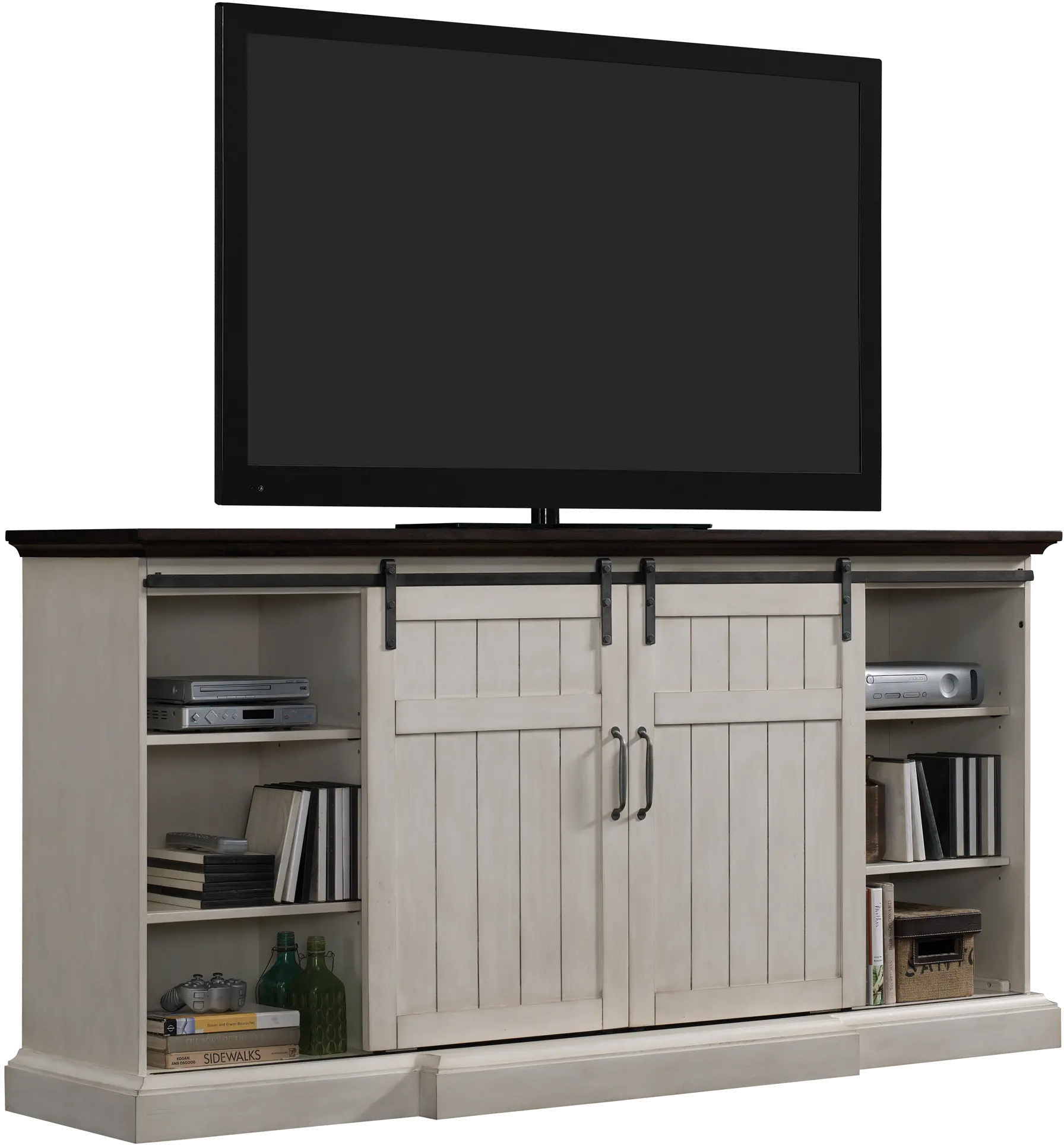 Cabaret White Wash 78  Fireplace TV Stand-1