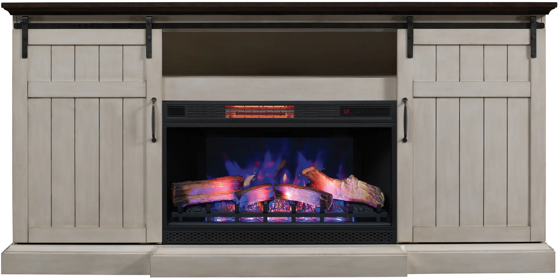 Cabaret White Wash 78  Fireplace TV Stand-5