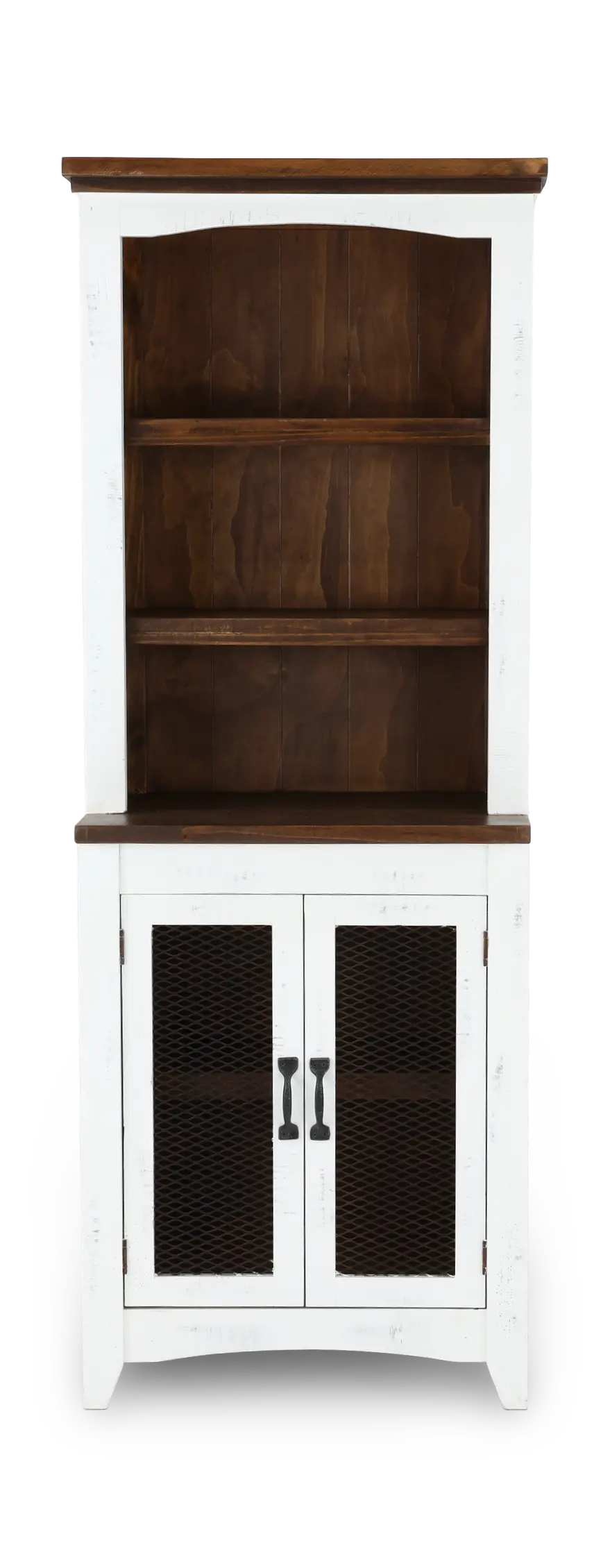 Pueblo Rustic White Bookcase-1