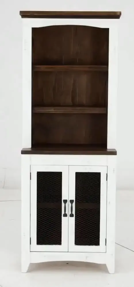Pueblo Rustic White Bookcase-11