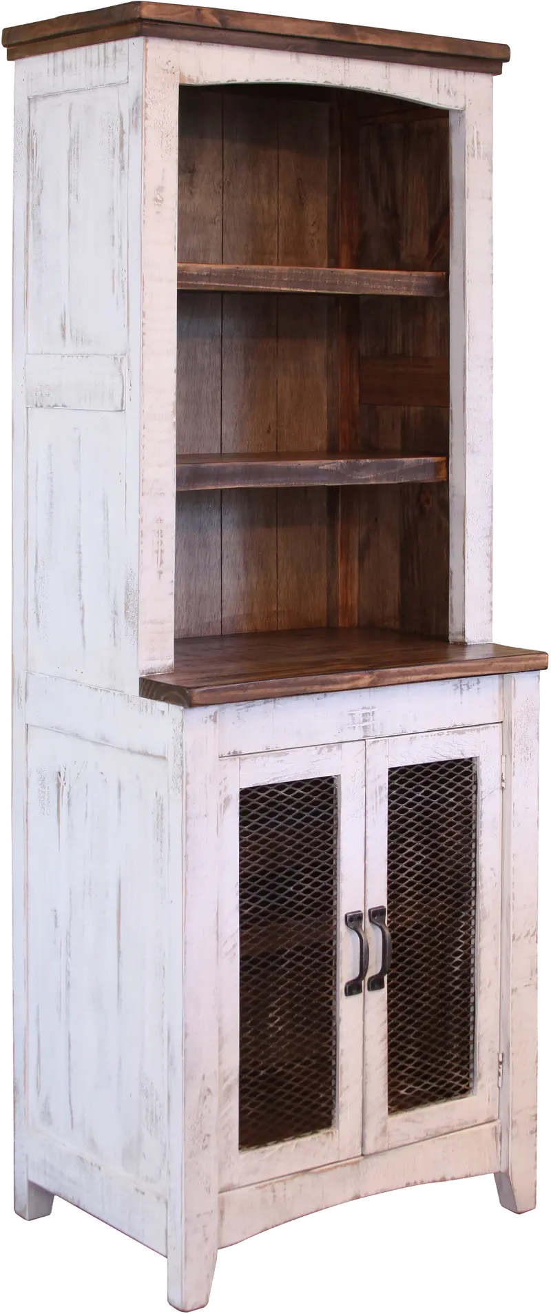 Pueblo Rustic White Bookcase