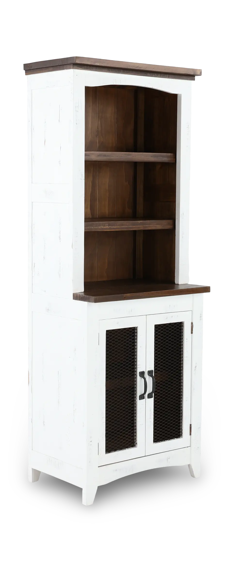 Pueblo Rustic White Bookcase-4