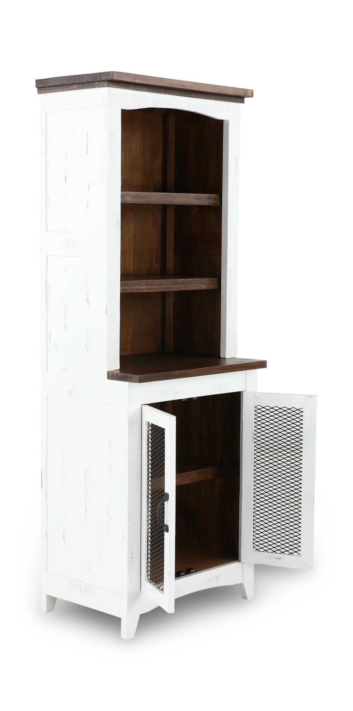 Pueblo Rustic White Bookcase-7