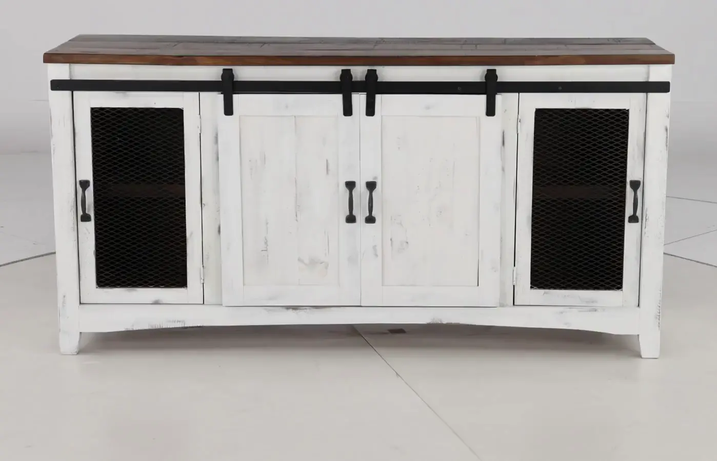 Pueblo Rustic White TV Stand-10