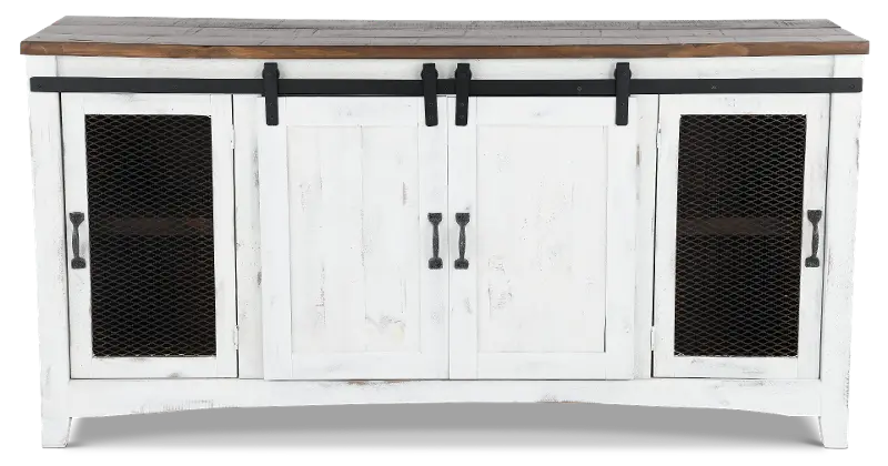 Pueblo Rustic White TV Stand