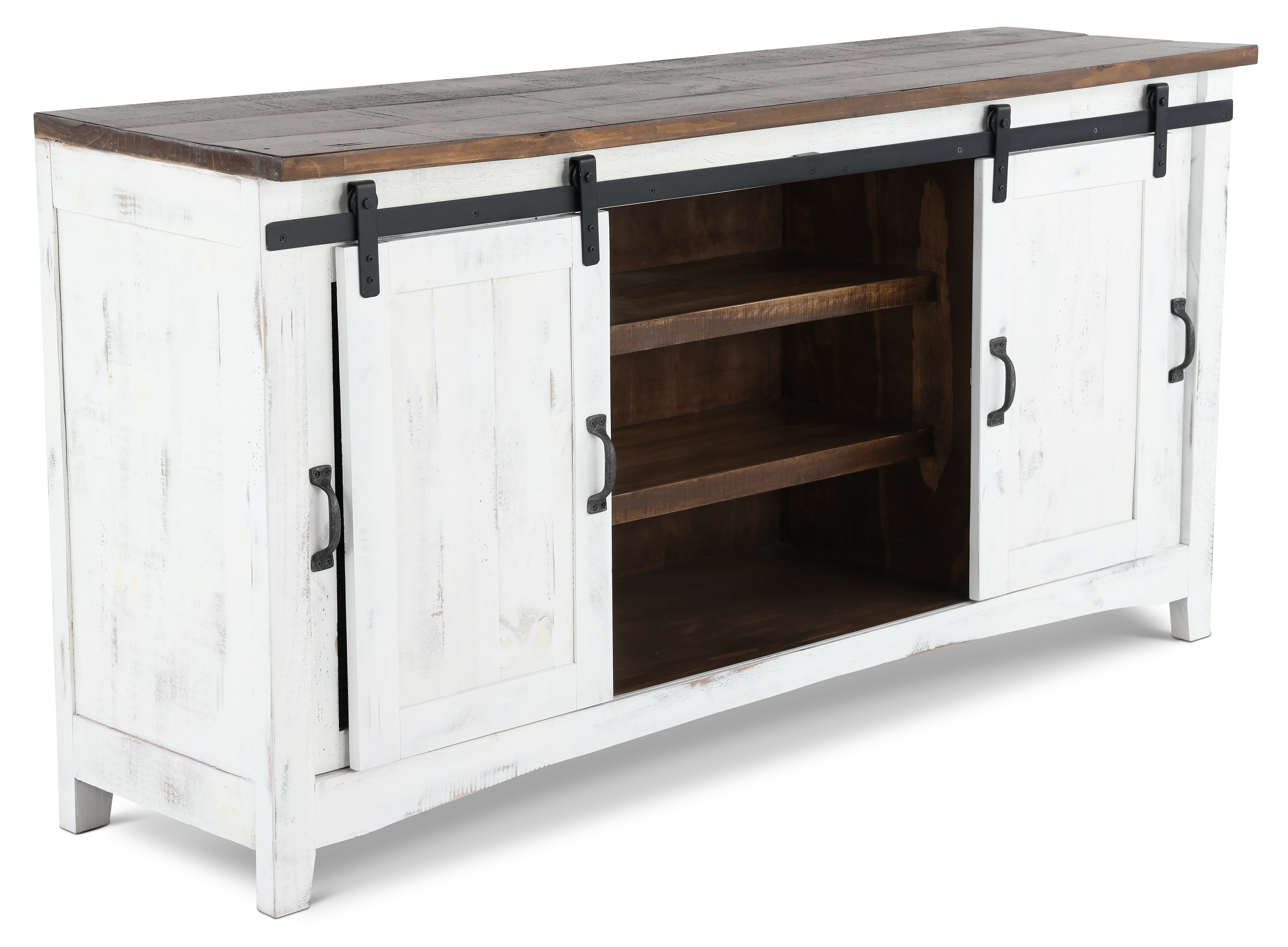 Pueblo Rustic White TV Stand-5