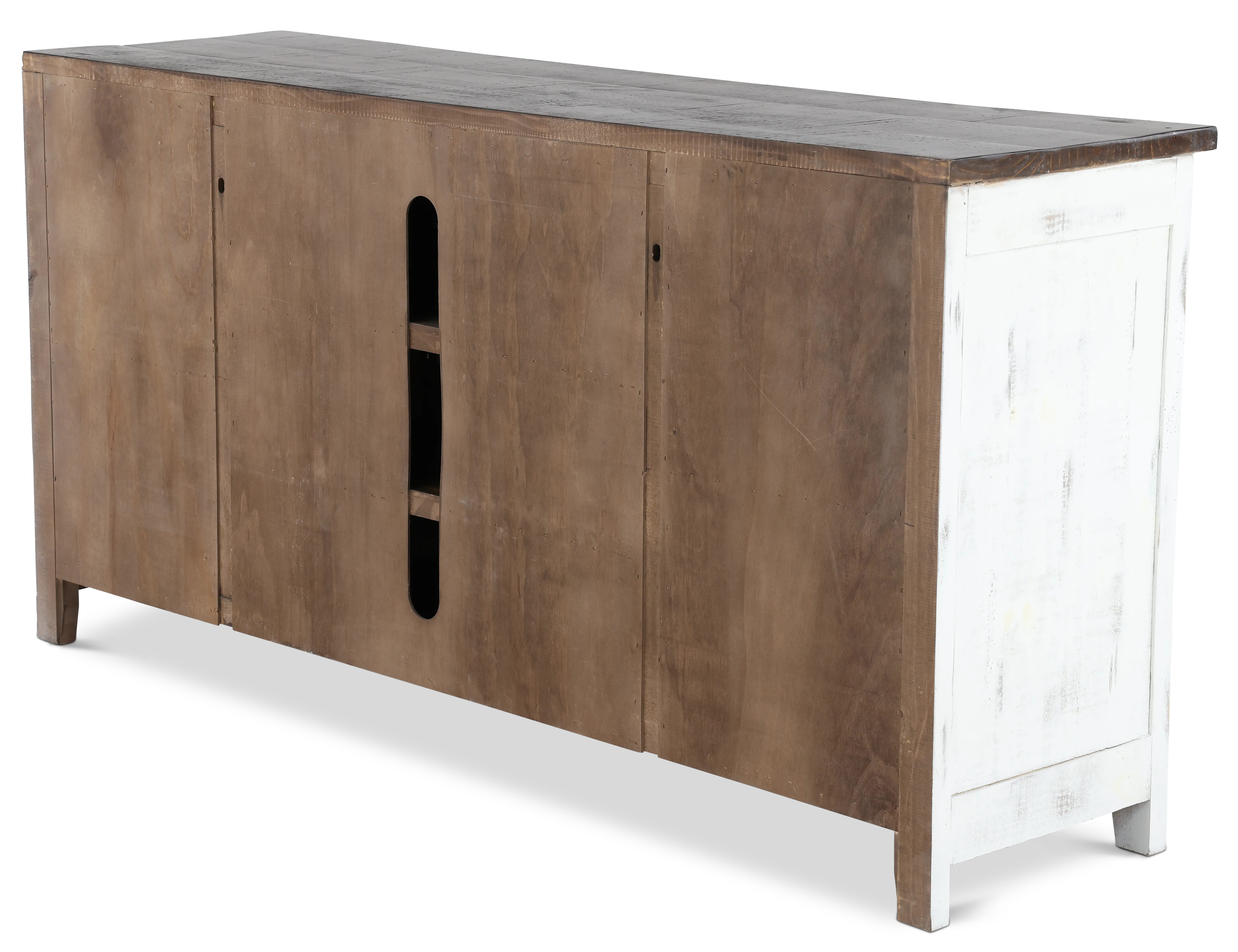 Pueblo Rustic White TV Stand-6