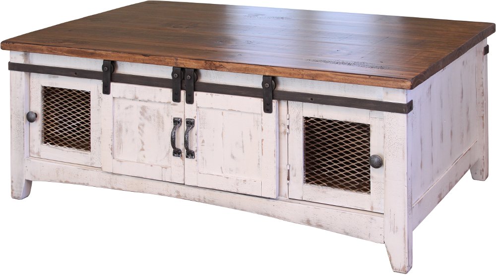 Pueblo Rustic White Coffee Table