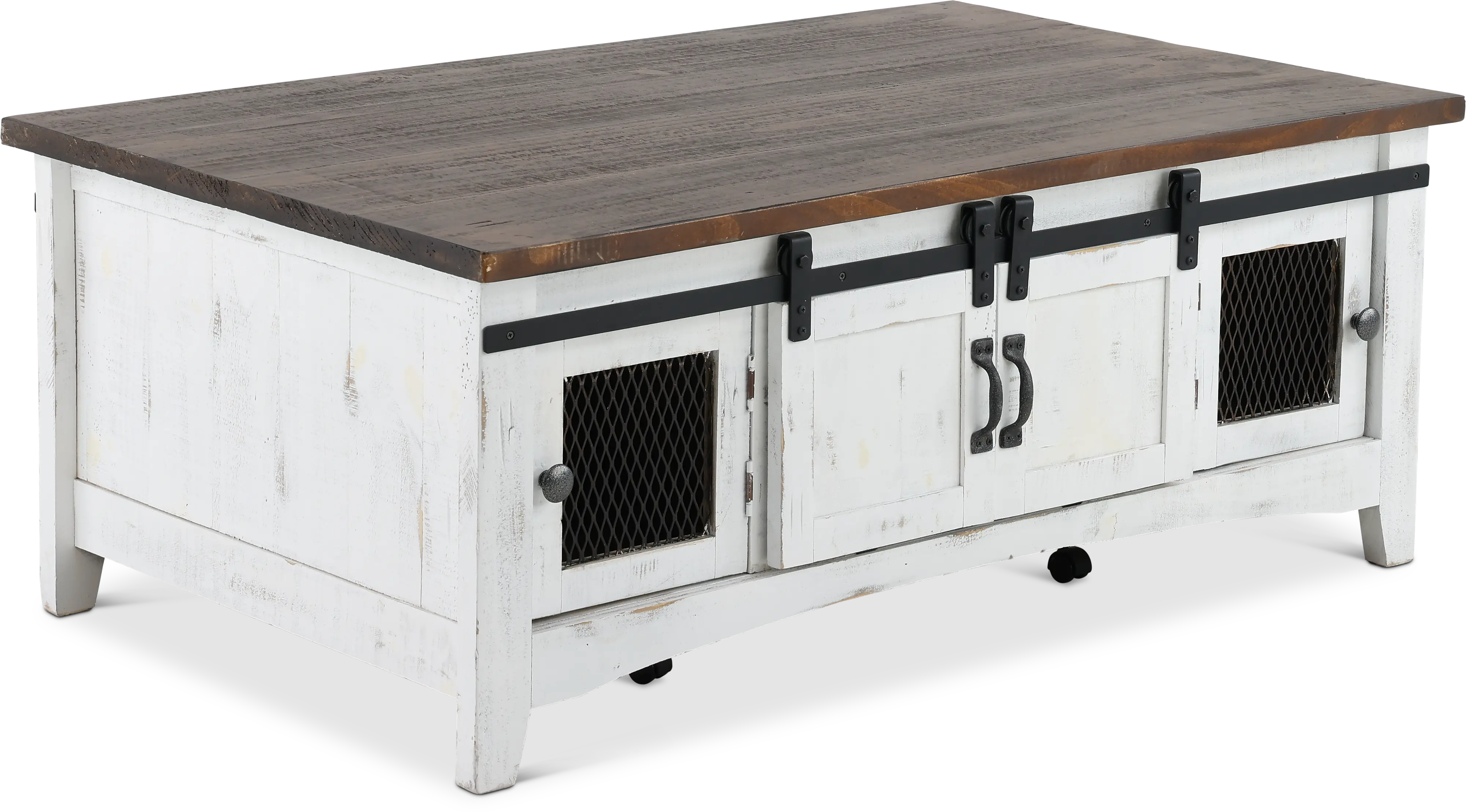 Pueblo Rustic White Coffee Table-9