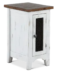 Pueblo Rustic White Side Table