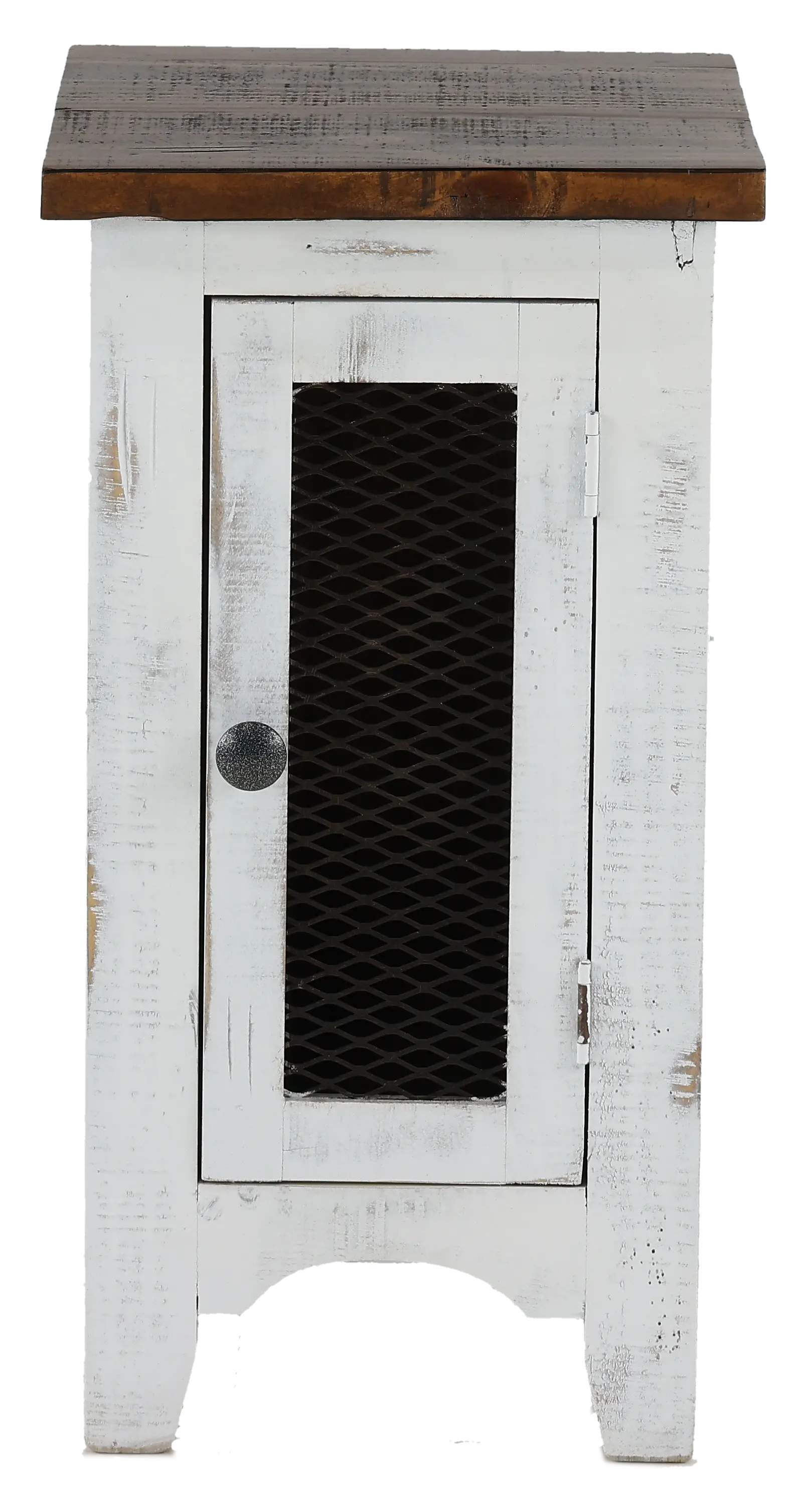 Pueblo Rustic White Side Table-4