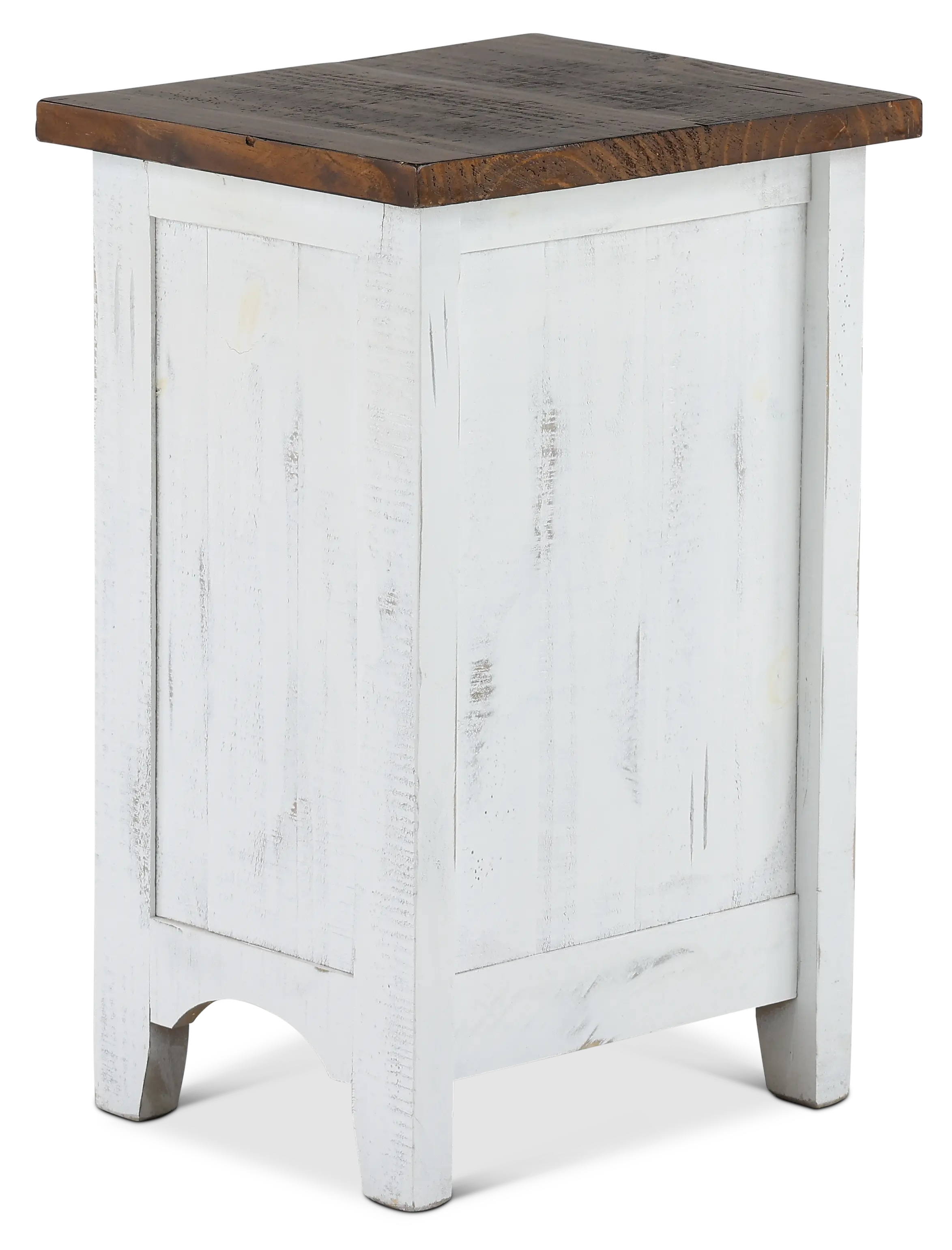 Pueblo Rustic White Side Table-6