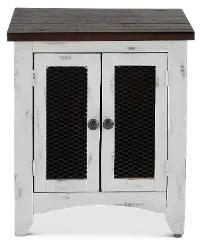 Pueblo Rustic White End Table