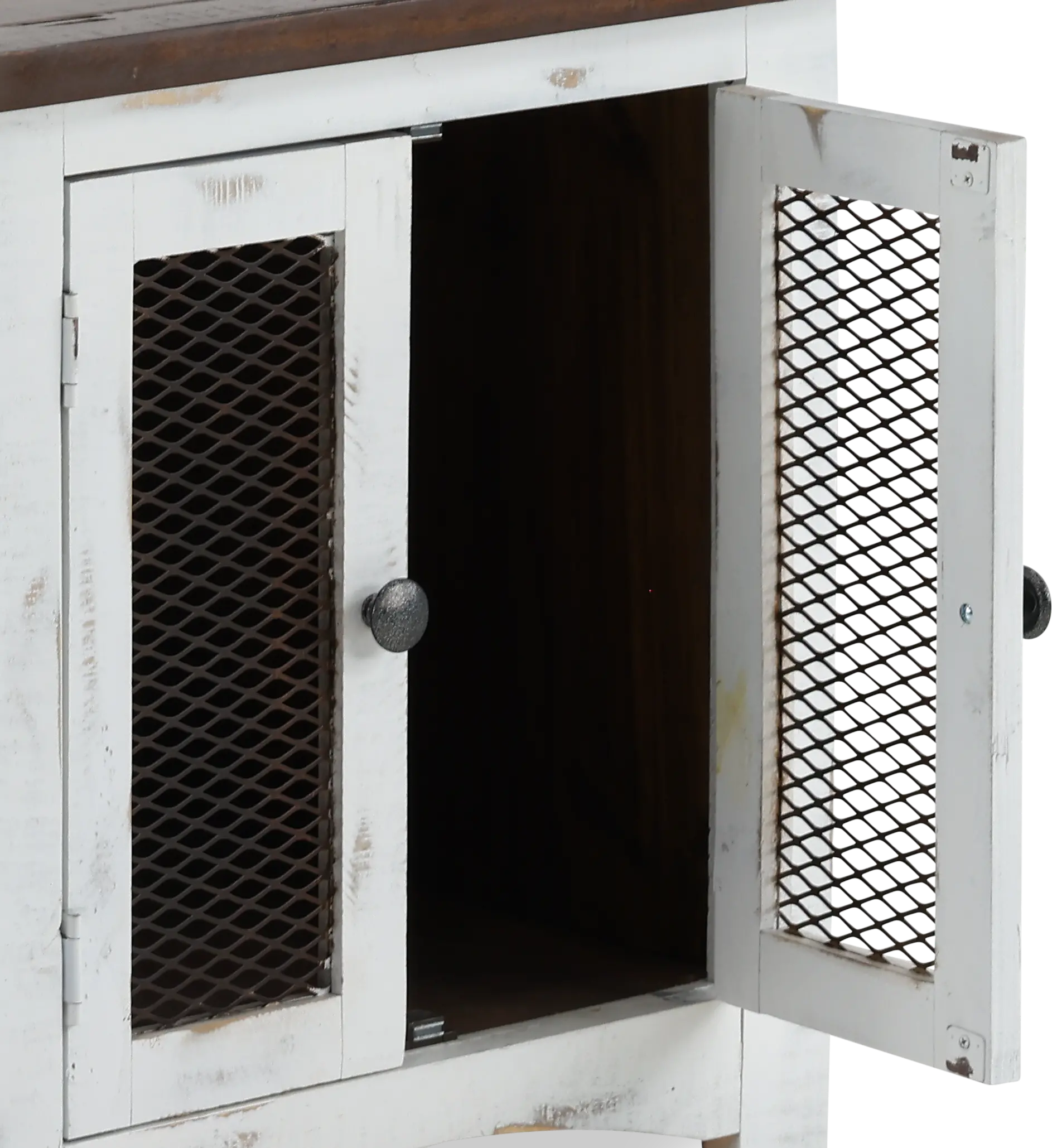 Pueblo Rustic White End Table-6