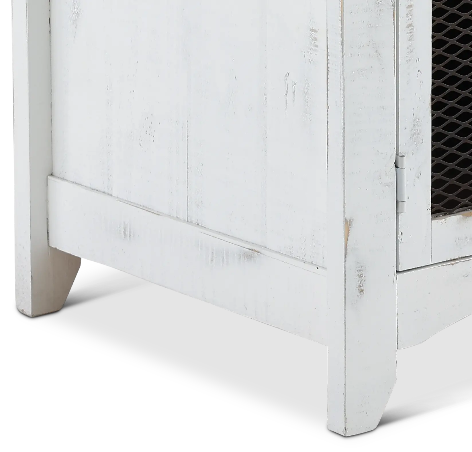 Pueblo Rustic White End Table-7