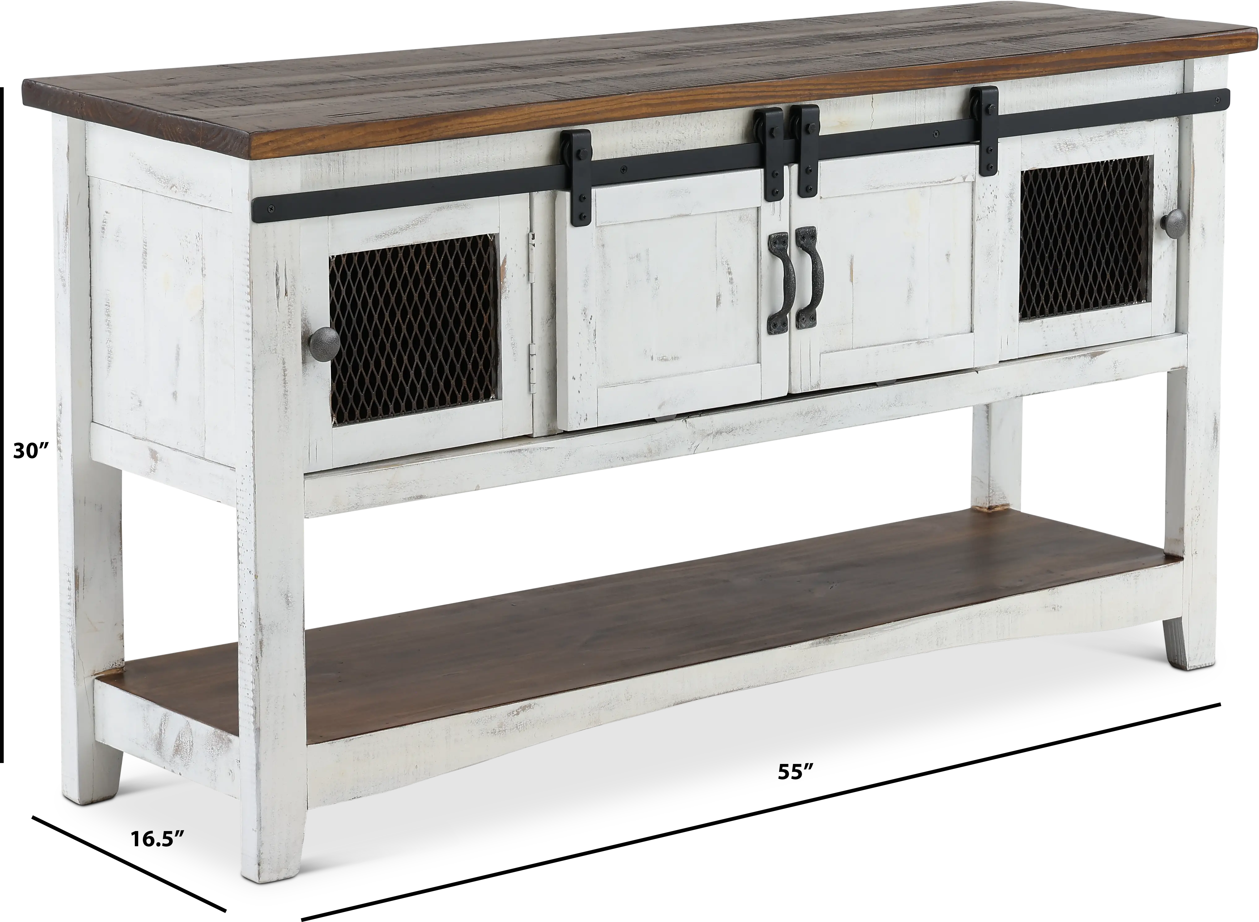 Pueblo Rustic White Console Table-3