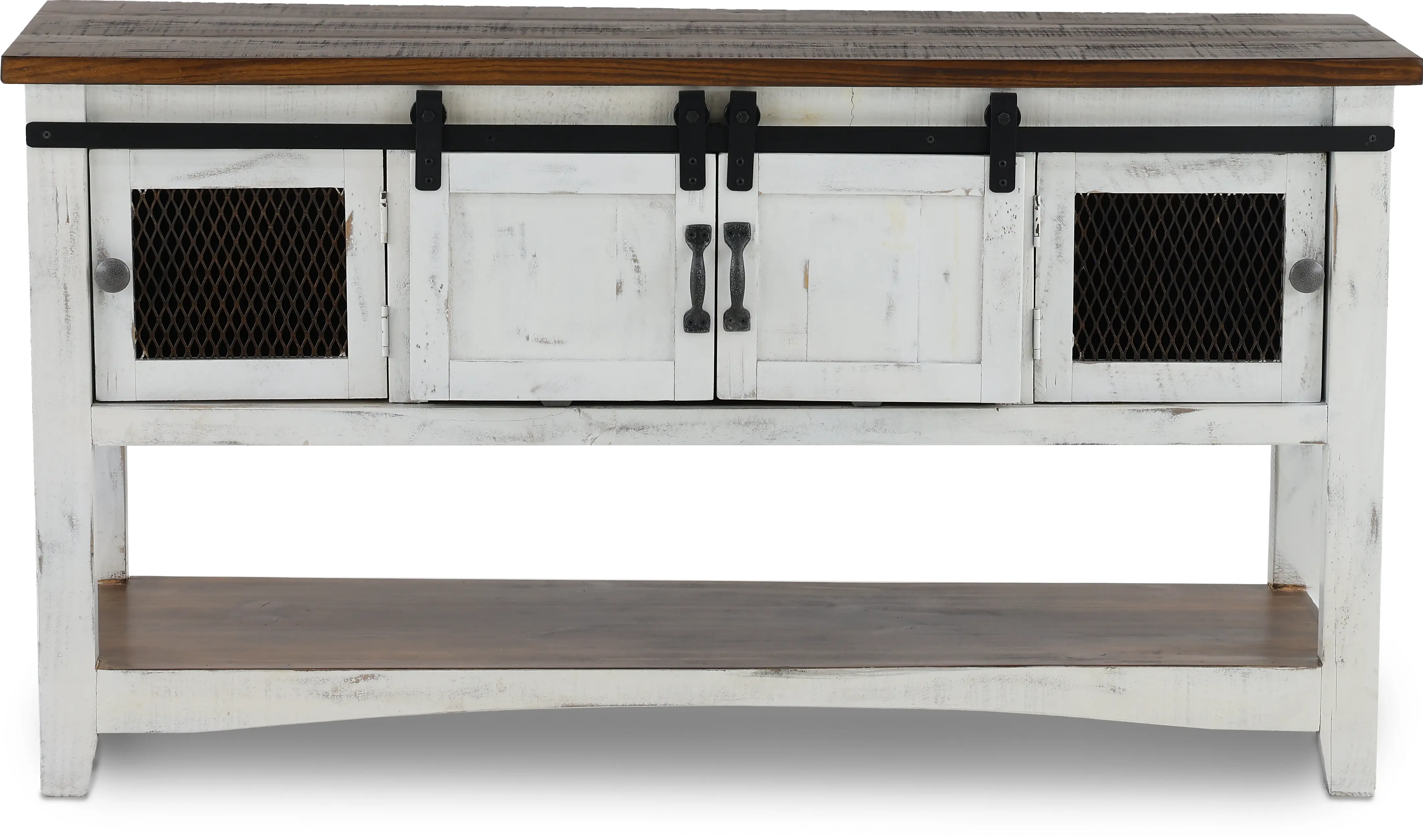 Pueblo Rustic White Console Table-4