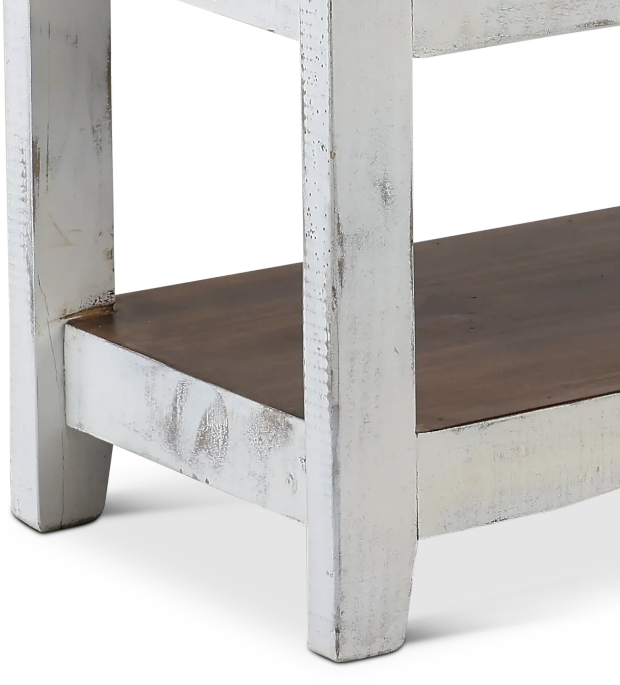 Pueblo Rustic White Console Table-6