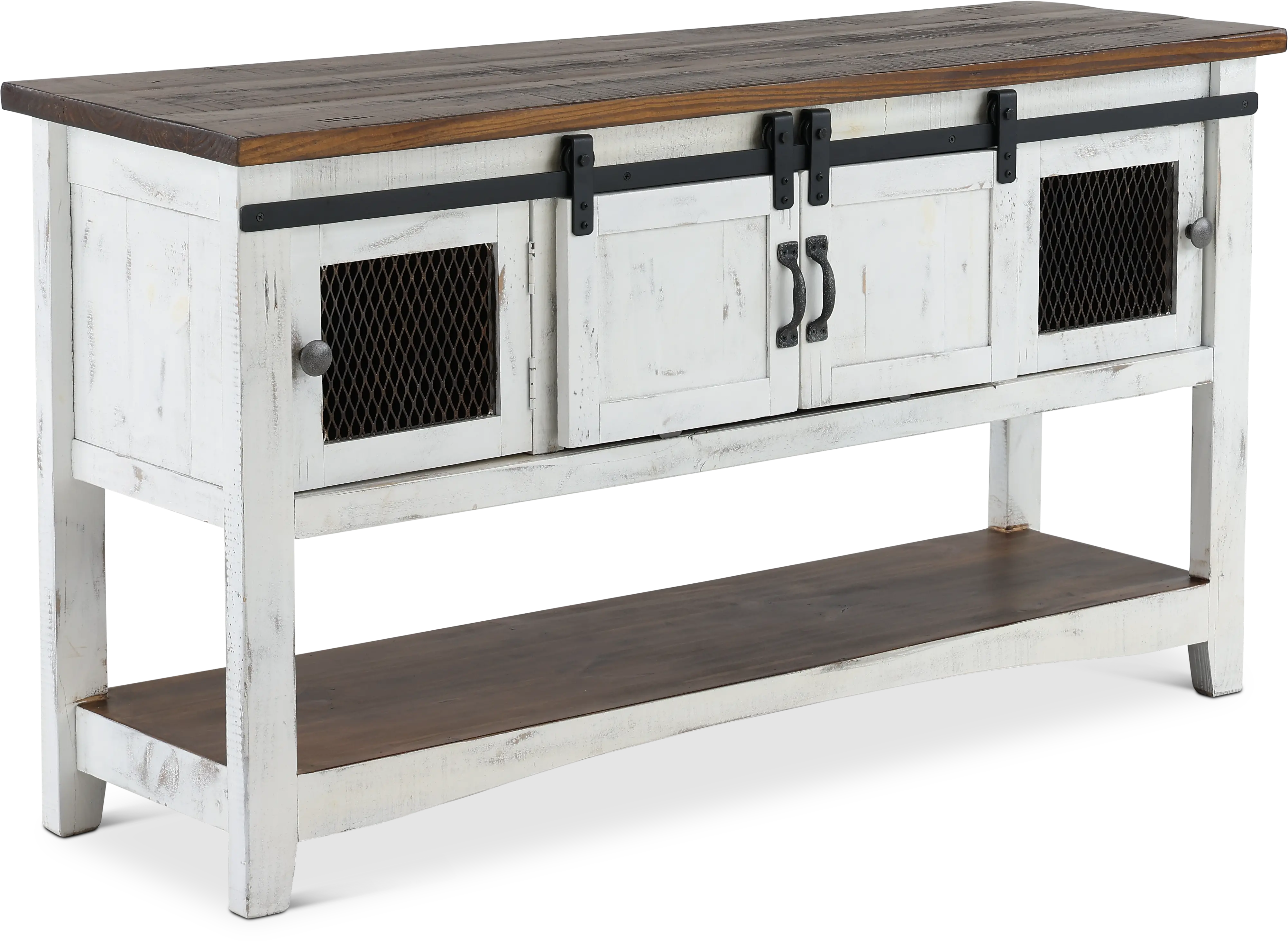 Pueblo Rustic White Console Table-9