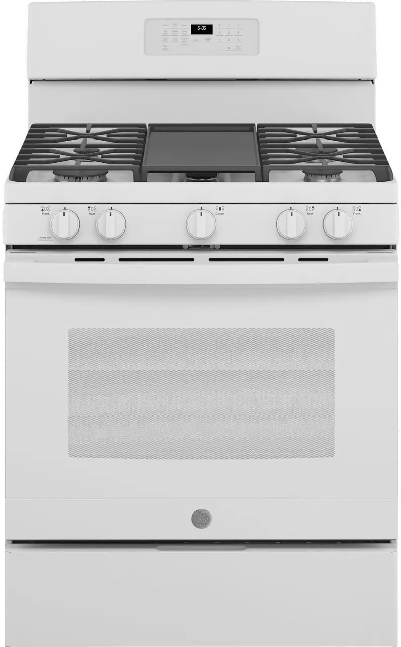 JGB660DPWW GE 5 cu ft Gas Range - White-1