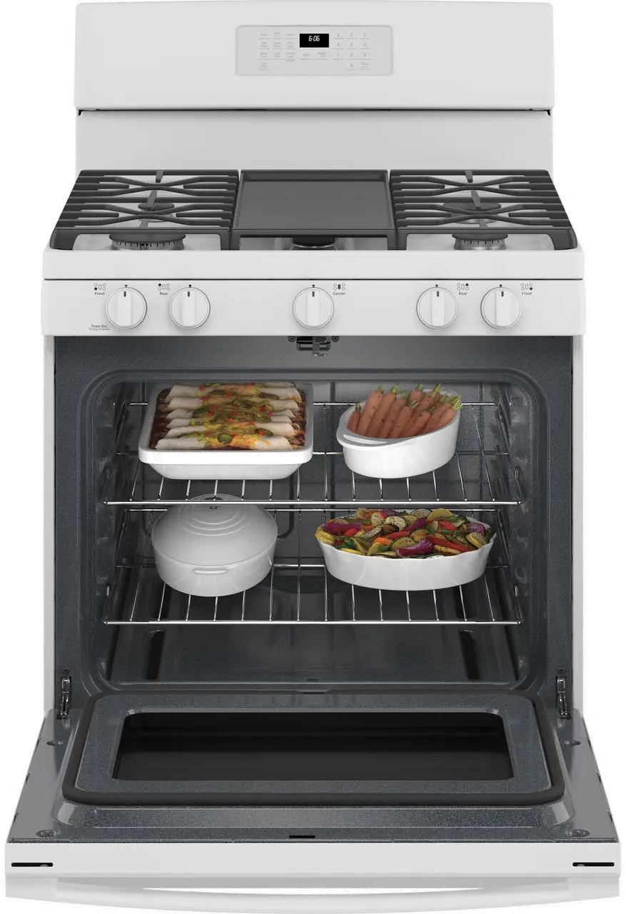 JGB660DPWW GE 5 cu ft Gas Range - White-5