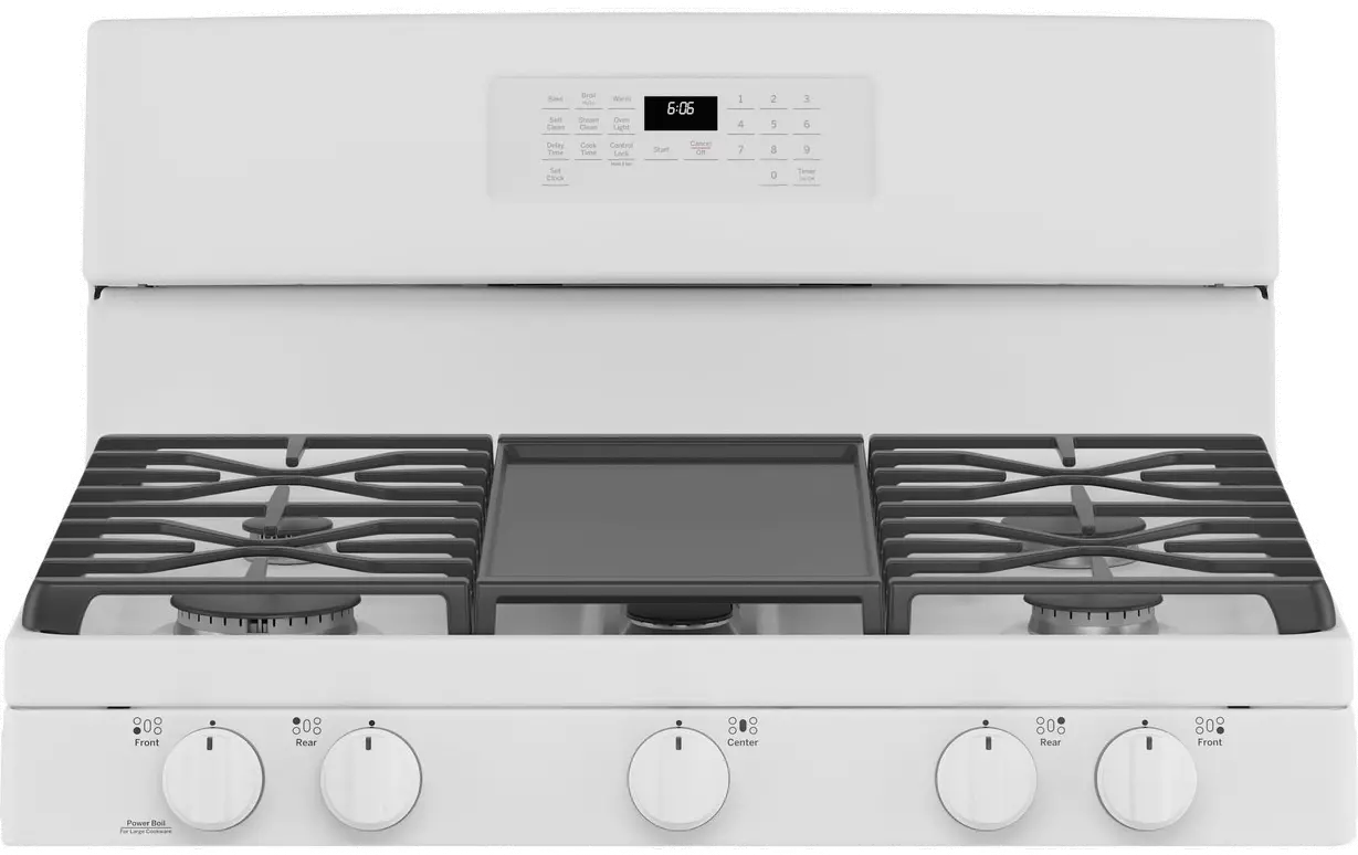 JGB660DPWW GE 5 cu ft Gas Range - White-2