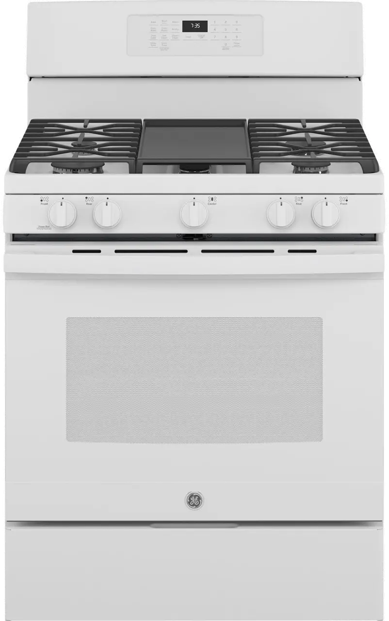 JGB735DPWW GE 5 cu ft Gas Range - White-1