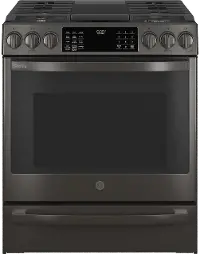 PGS930BPTS GE Profile 30 Inch Slide In Smart Gas Range with Convection - 5.3 cu. ft. Black Stainless Steel