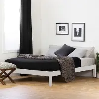 12475 Vito Queen White Platform Bed - South Shore