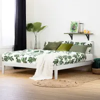 12476 Vito King White Platform Bed- South Shore