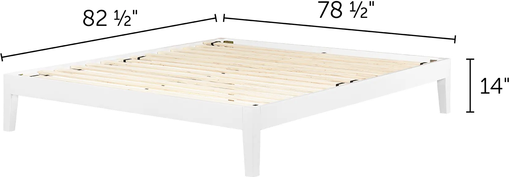 12476 Vito King White Platform Bed- South Shore-1