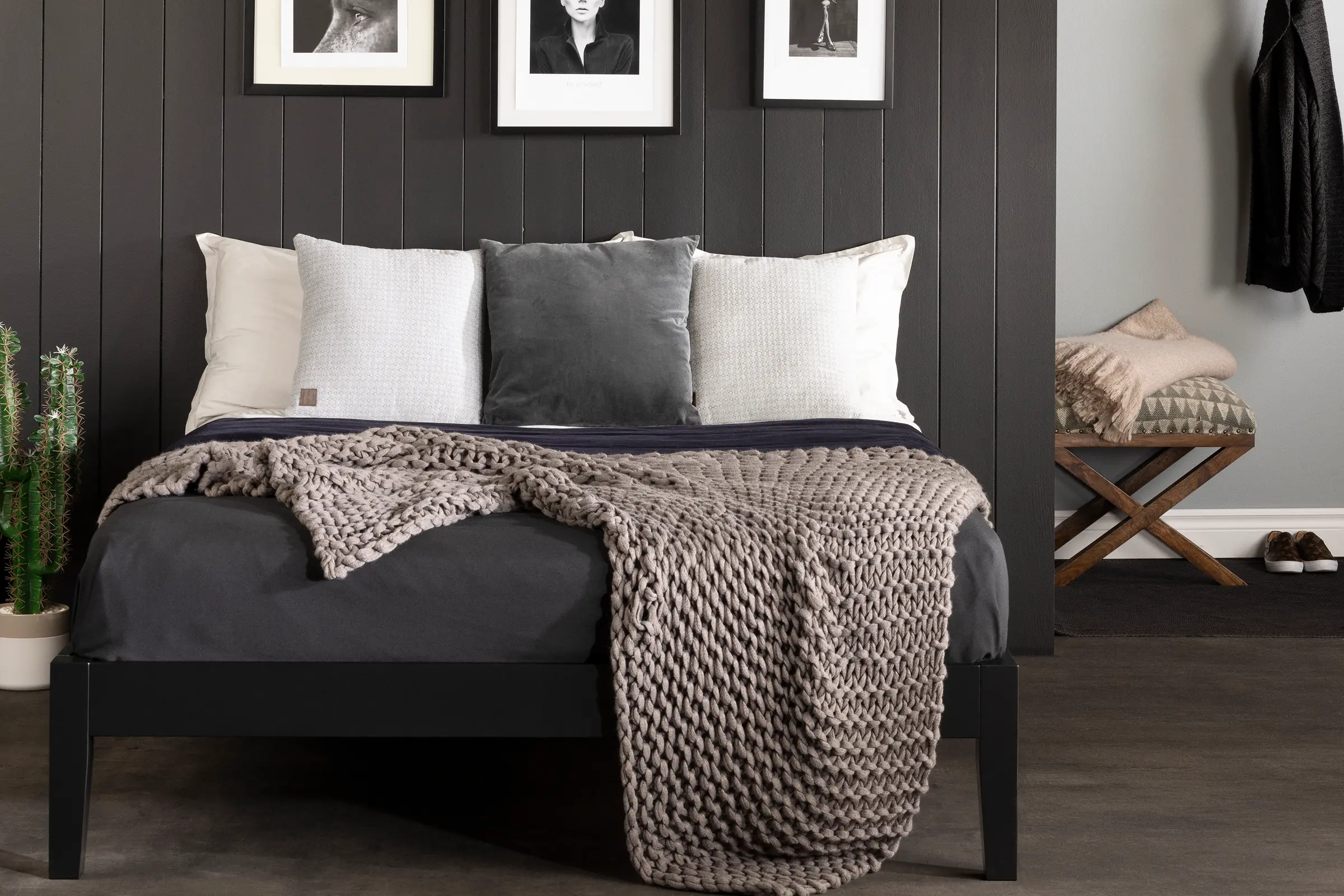 12482 Vito Full Black Platform Bed - South Shore-5