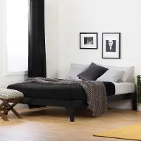 12483 Vito Queen Black Platform Bed - South Shore