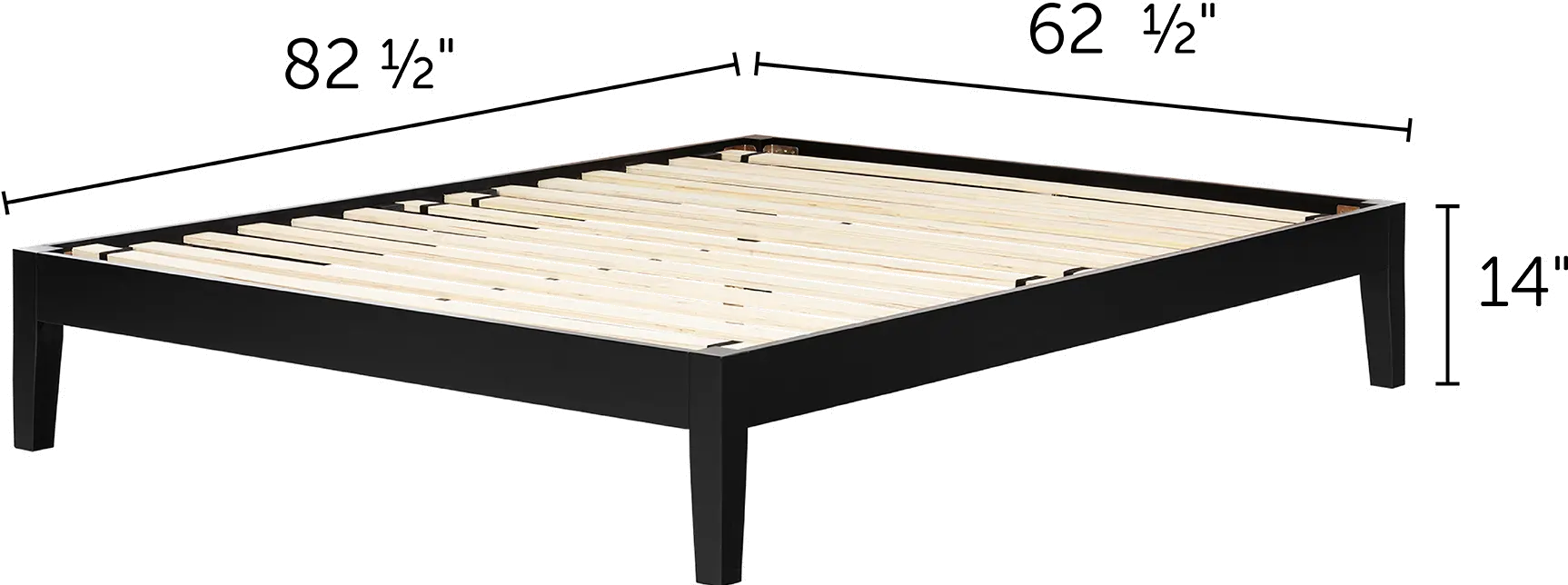 12483 Vito Queen Black Platform Bed - South Shore-6