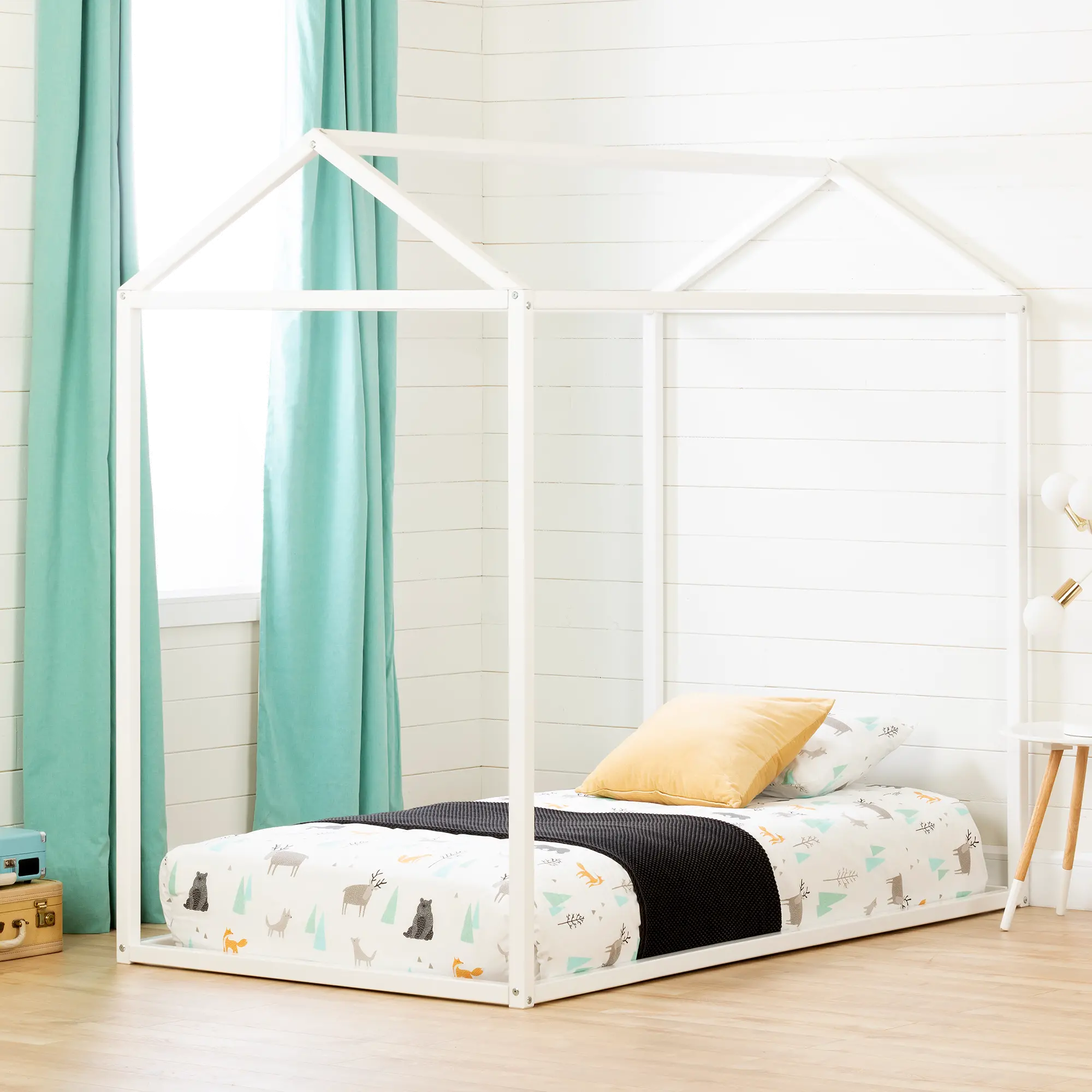 12512 Sweedi Twin White Wooden House Bed - South Shore-1