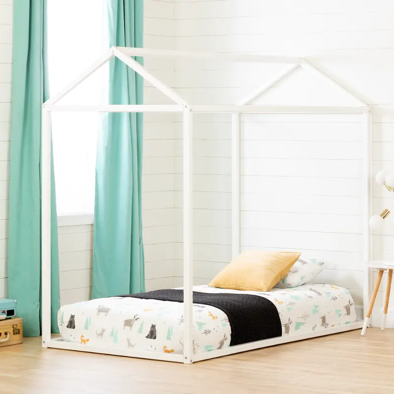Sweedi Twin White Wooden House Bed - South Shore