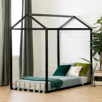 12513 Sweedi Twin Black Wooden House Bed - South Shore