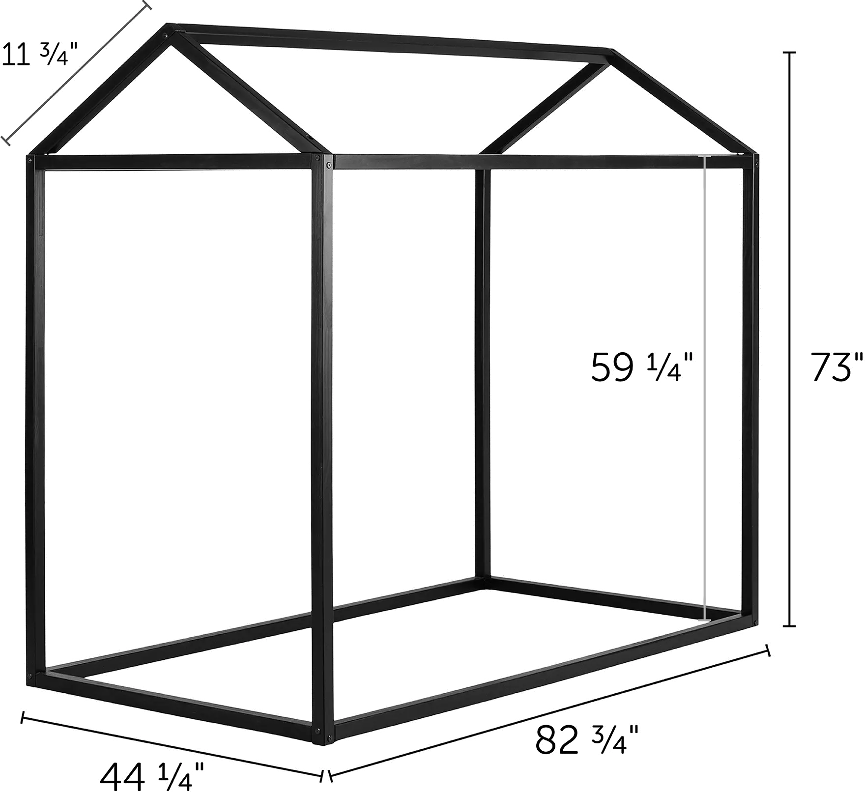12513 Sweedi Twin Black Wooden House Bed - South Shore-5