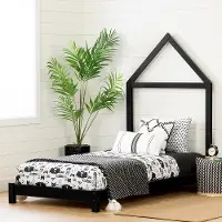 12551 Sweedi Black Twin Bed with House Headboard - South Shore