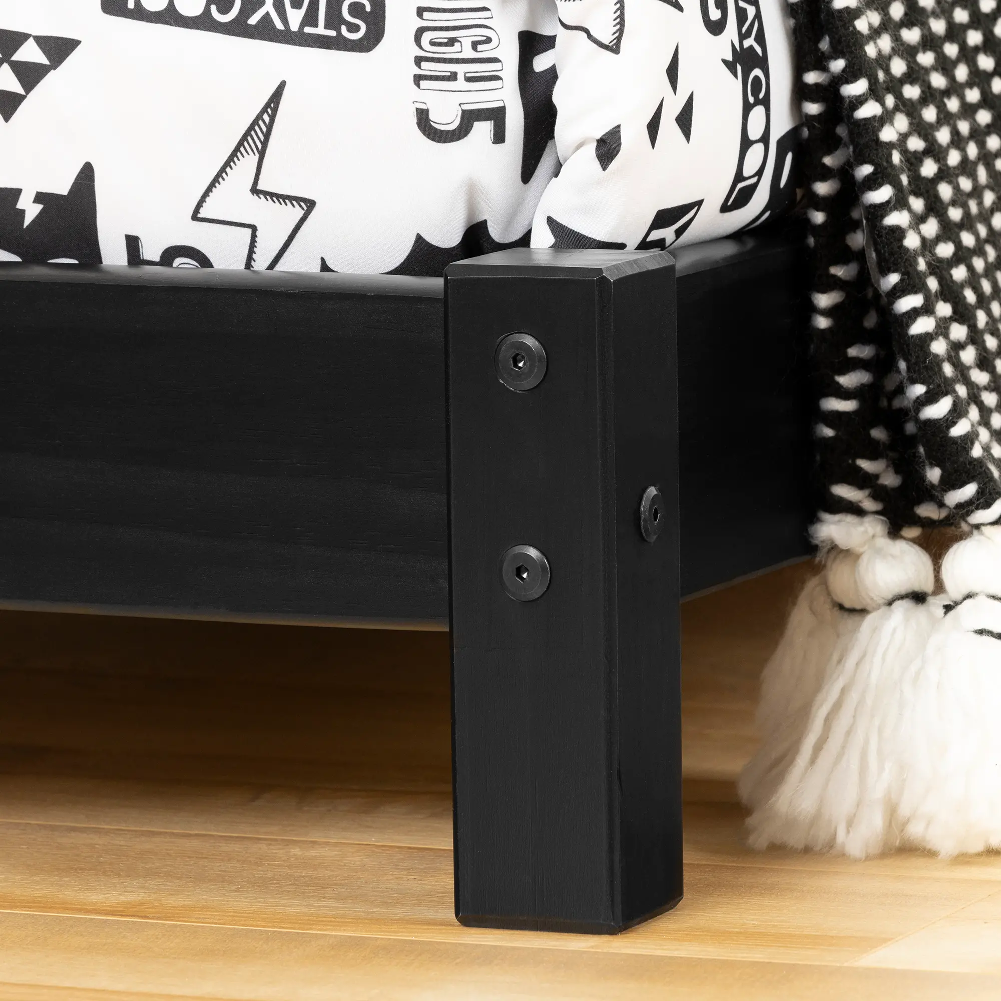 12551 Sweedi Black Twin Bed with House Headboard - South Shore-5