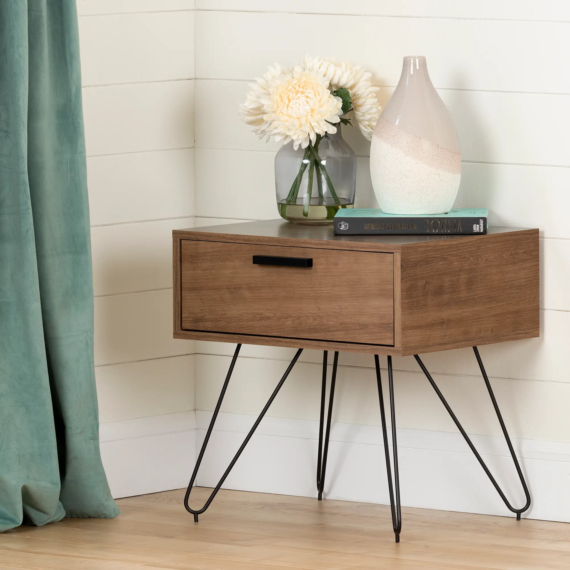 12666 Slendel Medium Brown Wood Nightstand - South Shore-2