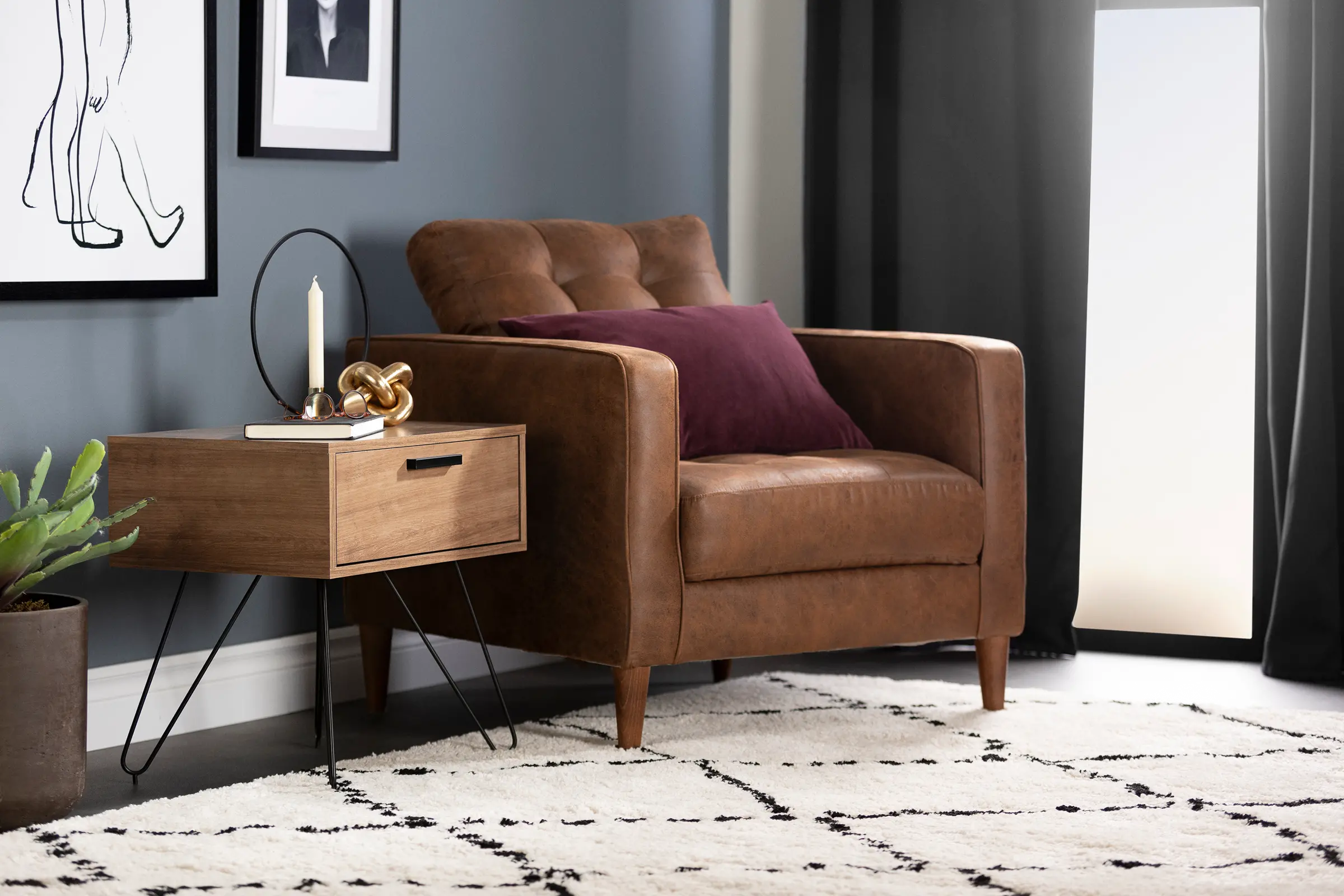 12666 Slendel Medium Brown Wood Nightstand - South Shore-4