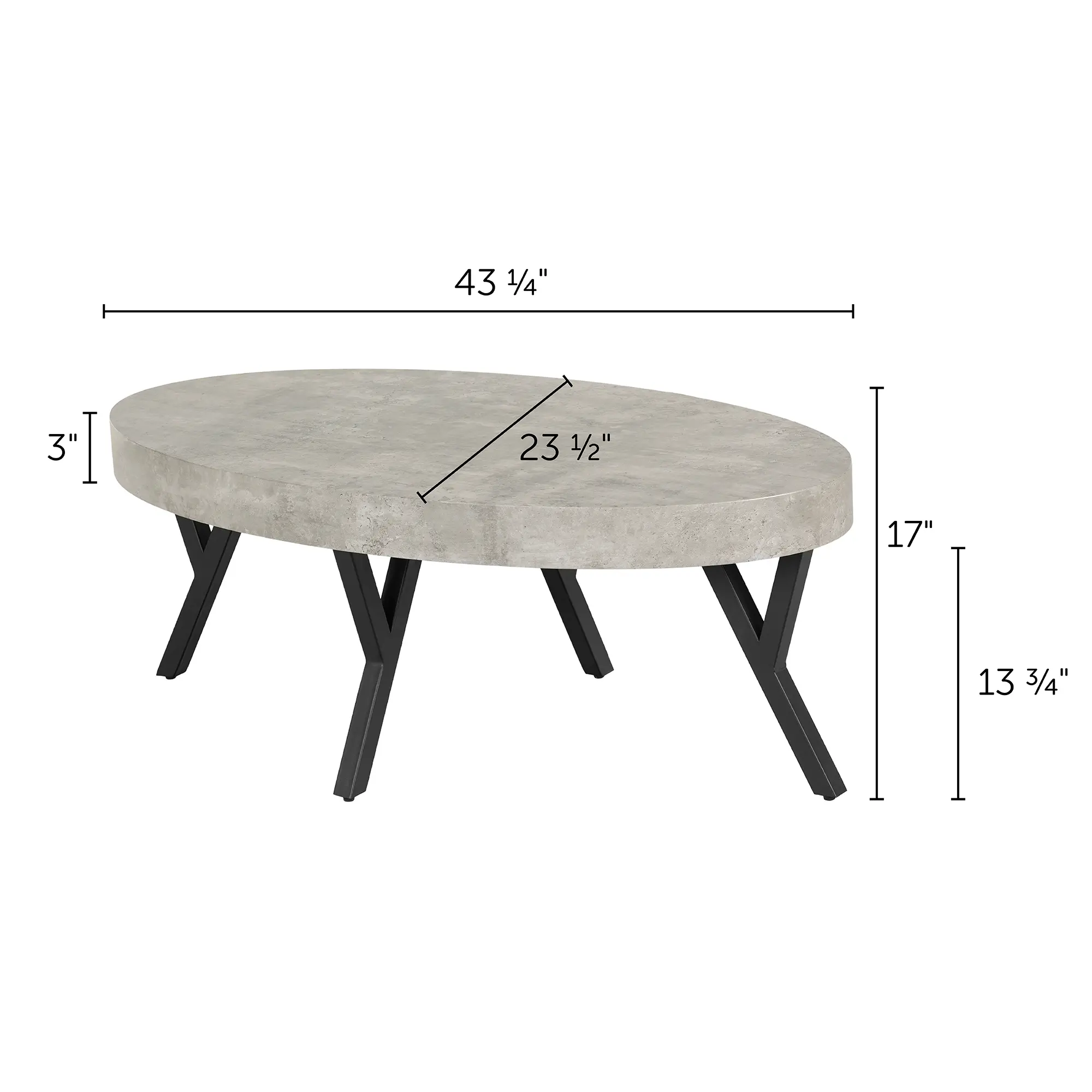 12668 City Life Concrete and Black Coffee Table-3