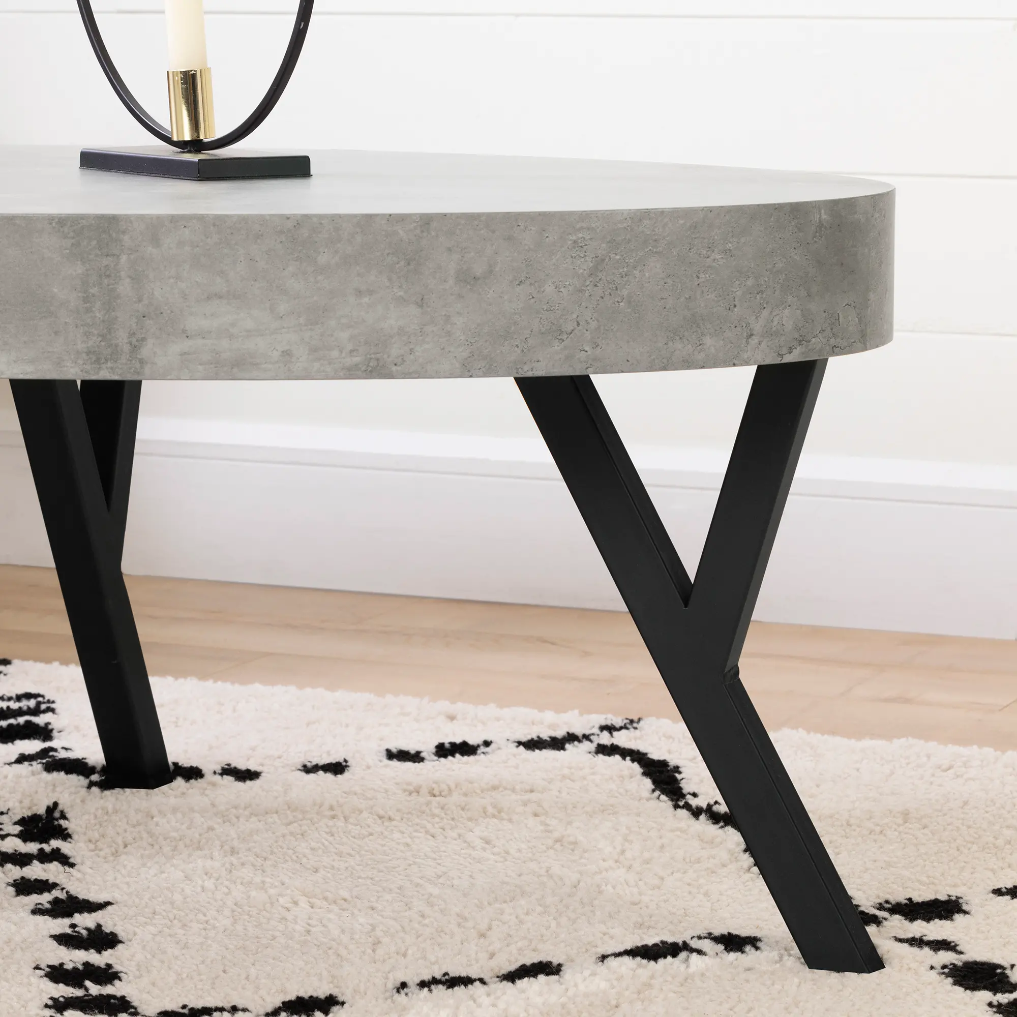 12668 City Life Concrete and Black Coffee Table-6