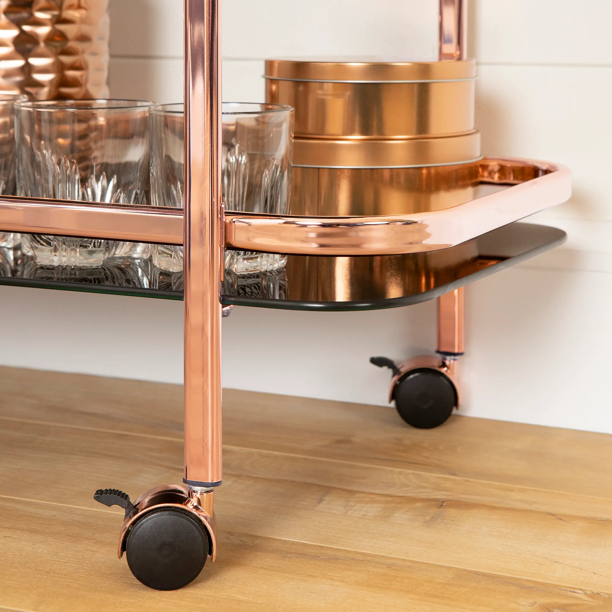 12878 Maliza Rose Gold Bar Cart - South Shore-3