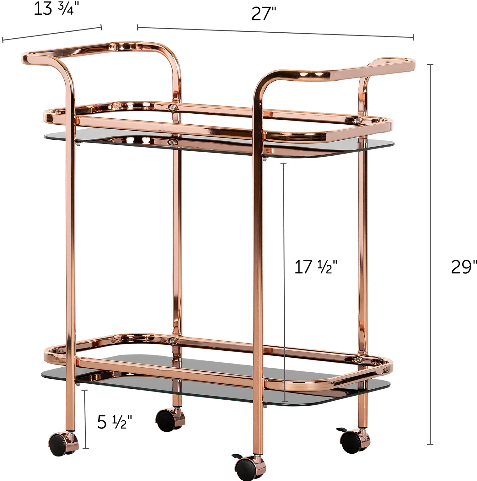 12878 Maliza Rose Gold Bar Cart - South Shore-6