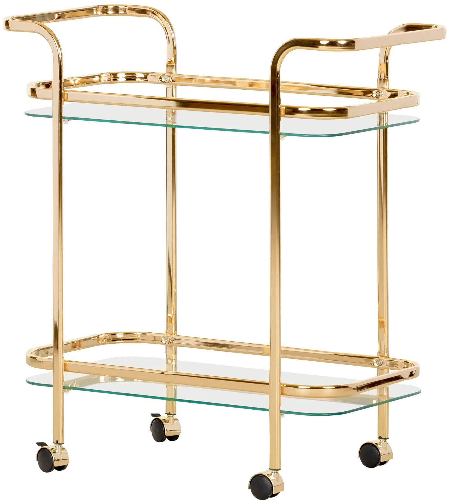 12879 Maliza Gold Glass Bar Cart - South Shore-1