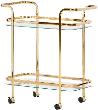 12879 Maliza Gold Glass Bar Cart - South Shore