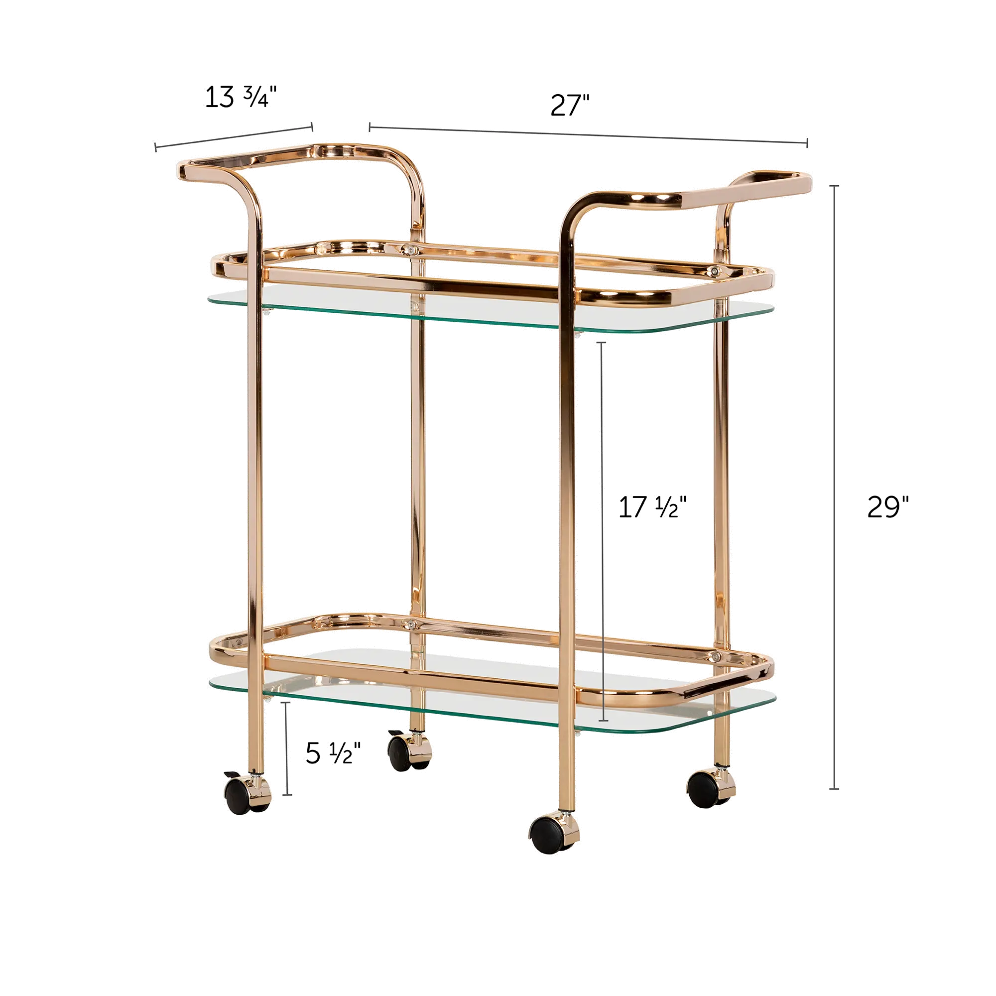 12879 Maliza Gold Glass Bar Cart - South Shore-7