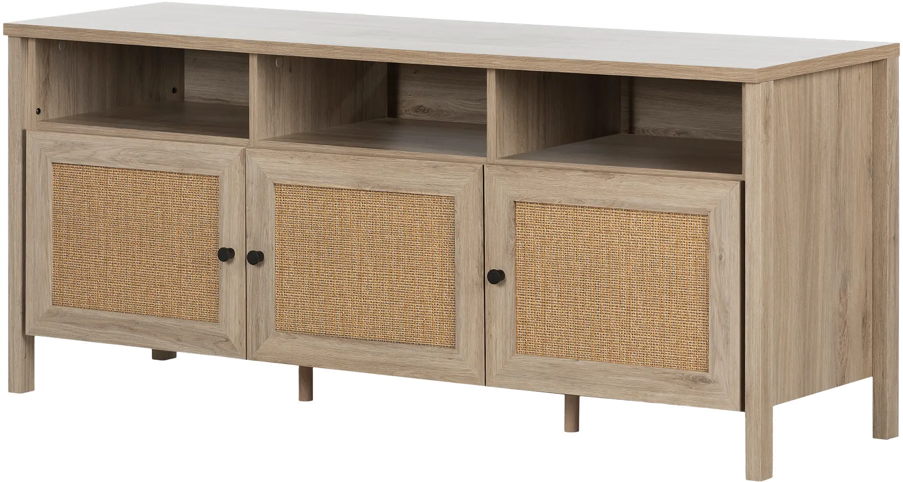 12921 Balka Oak & Faux Rattan TV Stand - South Shore-1